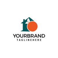 Huis oranje fruit Logo vector ontwerpsjabloon