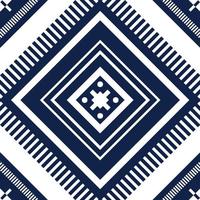 indigo blauwe sjaal of sjaal geometrische etnische Oosterse patroon traditioneel ontwerp voor achtergrond, tapijt, behang, kleding, inwikkeling, batik, stof, vector illustratie borduurstijl