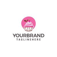 Cake en koekjes Logo ontwerpsjabloon vector
