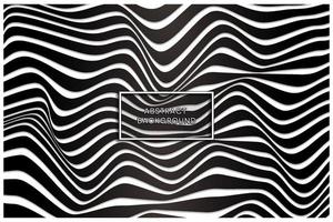 kromgetrokken zwart-wit golvende lijnen abstracte achtergrond vector