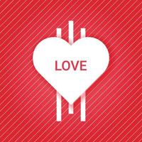 liefde hart vector element ontwerp op achtergrond rode kleur decoratief.