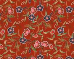 naadloos patroon van traditionele donkerrode batik. patronen voor textiel. vector