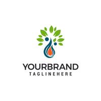 waterdruppel eco blad Logo Template vector illustratie ontwerp