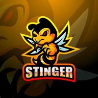 stinger mascot esport logo ontwerp vector