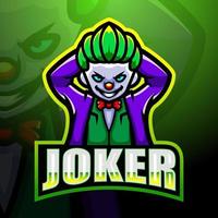 joker mascotte esport logo ontwerp vector