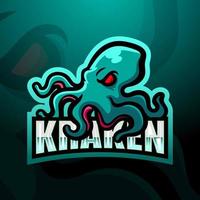 kraken mascotte esport logo ontwerp vector