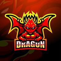 draak mascotte esport logo ontwerp vector