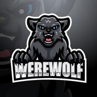 weerwolf mascotte esport logo ontwerp vector