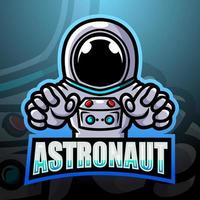 astronaut mascotte esport logo ontwerp vector