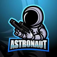 astronaut esport logo mascotte ontwerp vector