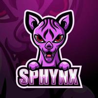 sphynx mascotte esport logo ontwerp vector