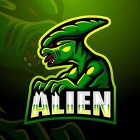 alien mascotte esport logo ontwerp vector