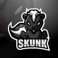 skunk mascotte esport logo ontwerp vector