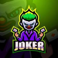 joker mascotte esport logo ontwerp vector