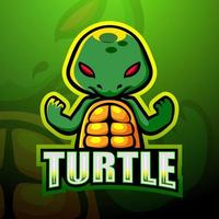 schildpad mascotte esport logo ontwerp vector