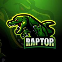 raptor mascotte esport logo ontwerp vector