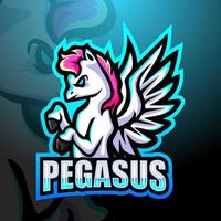 pegasus mascotte esport logo ontwerp vector