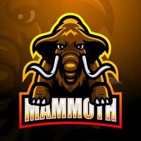 mammoet mascotte esport logo ontwerp vector