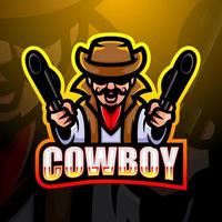 cowboy mascotte esport logo ontwerp vector