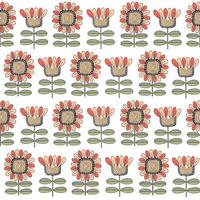 naadloze achtergrond met decoratieve geeloranje bloemen op witte achtergrond vector