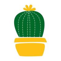 vectorillustratie van cactus in bloempot. succulente kamerplant tuinieren en decoratie. cactussen glimlachend vriendelijk karakter. voor kaarten, social media, banners en bedrukking op papier of textiel. vector
