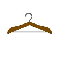 hanger. garderobe houten item voor het opbergen van kleding. platte cartoonillustratie vector