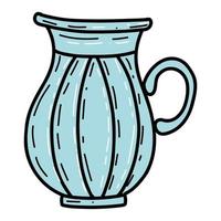 schattige bloempot of vaas in doodle-stijl. lentecollectie met schattige handgetekende vaas. interieur, woondecoratie. vector. geïsoleerd vector