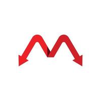 rode letter m pijl logo vector