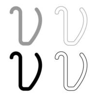 upsilon Grieks symbool kleine letter kleine letters lettertype pictogram overzicht set zwart grijs kleur vector illustratie vlakke stijl afbeelding