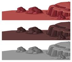 Set van verschillende stenen landschap vector