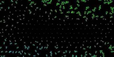 donkergroene vector sjabloon met esoterische tekens.