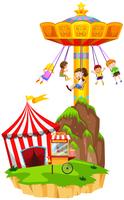Kinderen spelen gigantische swing op funpark vector