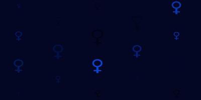 lichtblauwe vectorachtergrond met de machtssymbolen van de vrouw. vector