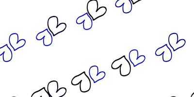 lichtblauw vector sjabloon met doodle harten.