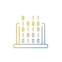 het kleurovergang lineaire vector pictogram. codeerlessen op scholen, universiteiten. computer hardware, besturingssystemen studeren. dunne lijn kleur symbool. moderne stijlpictogram. vector geïsoleerde overzichtstekening