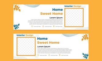 sjabloon voor abstracte handgetekende horizontale banner vector