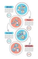 trends van content marketing verticale infographic sjabloon. datavisualisatie met 4 stappen. proces tijdlijn info grafiek. workflowlay-out met lijnpictogrammen. talloze pro-bold, reguliere lettertypen gebruikt vector