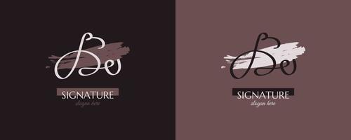eerste d en u-logo-ontwerp met elegante en minimalistische handschriftstijl. du handtekening logo of symbool voor bruiloft, mode, sieraden, boetiek en zakelijke identiteit vector