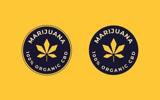 cannabis, hennep, cbd vector stempel. puur hennepstempelstijllogo met handgetekend cannabis- of marihuanablad