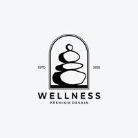 embleem van wellness evenwicht logo lijntekeningen en vintage, zen vectorillustratie, spa ontwerpconcept vector