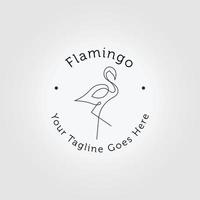 minimalistische flamingo vogel logo ontwerp illustratie vector lijn kunst icon