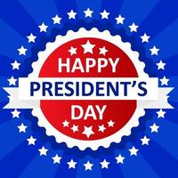 happy president's day lint met sterren blauwe kleur achtergrond sociale media sjabloon vector
