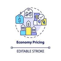 economie prijzen concept icoon. marketing strategie abstracte idee dunne lijn illustratie. op volume gebaseerde prijsstelling. geïsoleerde overzichtstekening. bewerkbare streek. roboto-medium, talloze pro-bold lettertypen gebruikt vector