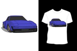 blauw mazda auto illustratie t-shirt ontwerp vector