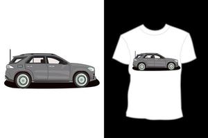 moderne stadsauto zijaanzicht illustratie t-shirtontwerp vector