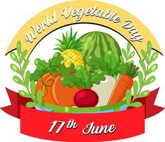 wereld groentedag banner met groenten en fruit vector