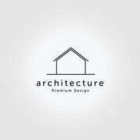 minimale huis logo ontwerp vector lijn kunst monoline illustratie