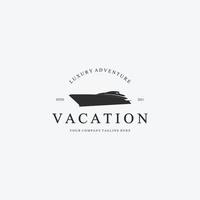 jacht luxe boot schip vakantie logo vector illustratie ontwerp