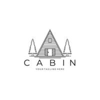bos cabine huis logo vector illustratie ontwerp lijn lineaire icon