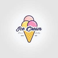 gelato ijs logo pictogram vintage vector illustratie ontwerp